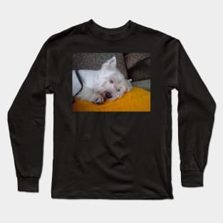 west highland white terrier sleeping Long Sleeve T-Shirt